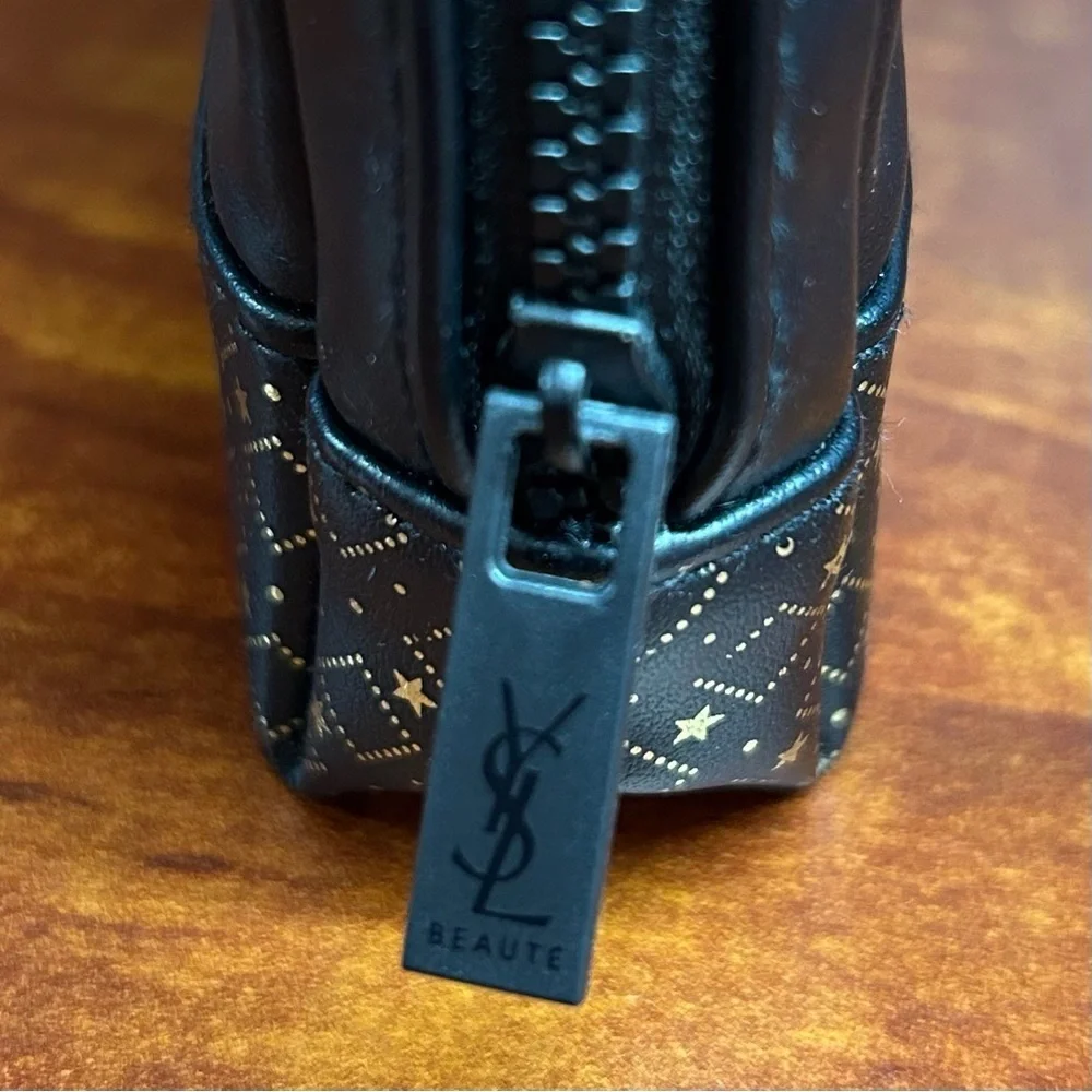 Yves Saint Laurent Black and Gold Cosmetic Bag